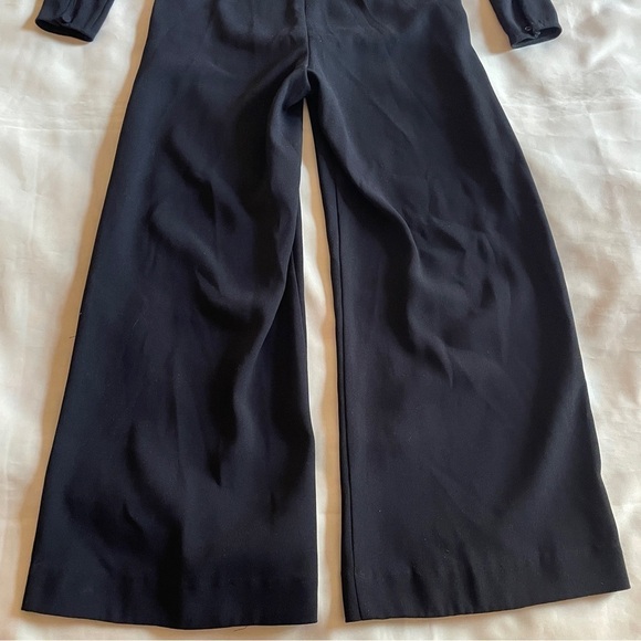 NEW! Self- Portrait- Black Twist Front Jumpsuit Cropped Crepe Jumpsuit Size S - Picture 11 of 13